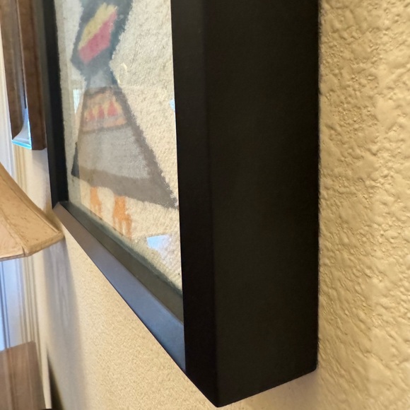 Vintage Beautiful Aztec Hand Woven Wool, Framed Tapestry,Kilim 13x13x2 - Picture 9 of 12